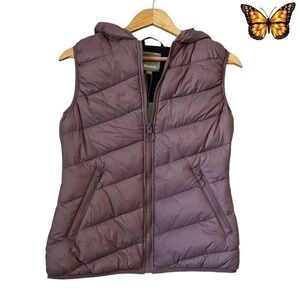 BENCH Core Puffer Vest Purple with Black Hidden Hood Size Small